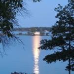 Moonlight Over the Dock at Big Whiteshell Lodge